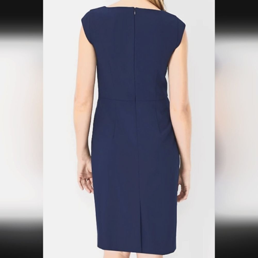 BRAND NEW OLIVIA MATTHEWS PLEATED SCOOP NECK SHEATH DRESS